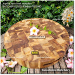 Cutting board BUTCHER BLOCK ROUND 40x6cm +/-4.8kg talenan kayu jati Jepara